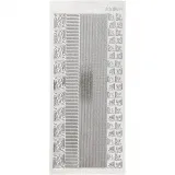 Sticker, Bordüren, Blatt 10x23 cm, Silber, 1 Bl.