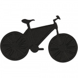 Stanzfigur aus Karton, Fahrrad, Größe 77x48 mm, Schwarz, 10 Stk/ 1 Pck