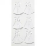 Sticker, Kleid, Größe 35x31 mm, Weiß, 6 Stk/ 1 Pck