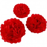 Seidenpapier-Pompons, D 20+24+30 cm, 16 g, Rot, 3 Stk/ 1 Pck