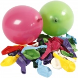 Ballons, Rund, D 23 cm, Sortierte Farben, 100 Stk/ 1 Pck