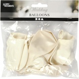Ballons, Rund, D 23 cm, Weiß, Perlmutt, 10 Stk/ 1 Pck