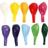 Ballons, rund, D 23 cm, Sortierte Farben, 10 Stk/ 1 Pck