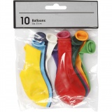 Ballons, rund, D 23 cm, Sortierte Farben, 10 Stk/ 1 Pck