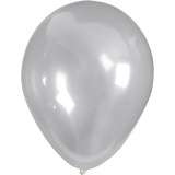 Ballons, rund, D 23 cm, Transparent, 10 Stk/ 1 Pck