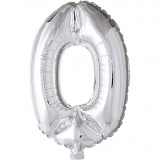 Folienballon - 9, 0, H: 41 cm, Silber, 1 Stk