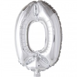 Folienballon, 0, H 41 cm, Silber, 1 Stk