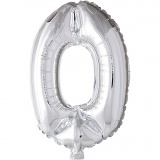 Folienballon, 0, H 41 cm, Silber, 1 Stk