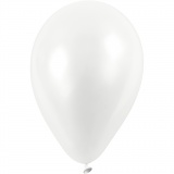 Ballons, D 23 cm, Weiß, 10 Stk/ 1 Pck