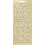 Sticker, Herzen, Blatt 10x23 cm, Gold, 1 Bl.