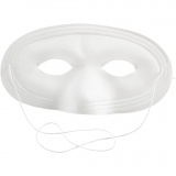 Halbmaske, H 10 cm, B 17,5 cm, Weiß, 12 Stk/ 1 Pck