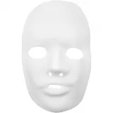 Vollmaske Gesicht, H 24 cm, B 15,5 cm, Weiß, 12 Stk/ 1 Pck