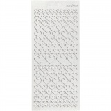 Sticker, Herzen, Blatt 10x23 cm, Silber, 1 Bl.