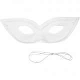 Maske, H 7 cm, B 20 cm, Weiß, 12 Stk/ 1 Pck