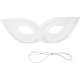 Maske, H 7 cm, B 20 cm, Weiß, 12 Stk/ 1 Pck