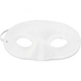 Halbmaske, H 9,5 cm, B 18,5 cm, Weiß, 10 Stk/ 1 Pck