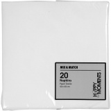 Servietten, Größe 40x40 cm, 60 g, Weiß, 20 Stk/ 1 Pck