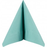Servietten, weißer Rückseite, Größe 33x33 cm, Helltürkis, 20 Stk/ 1 Pck