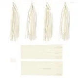 Papier-Quasten, Größe 12x35 cm, 14 g, Naturweiß, 12 Stk/ 1 Pck