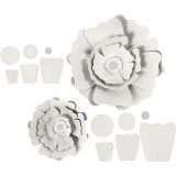 Papierblumen, D 15+25 cm, 230 g, Weiß, 2 Stk/ 1 Pck