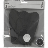 Papierblumen, D 15+25 cm, 230 g, Schwarz, 2 Stk/ 1 Pck