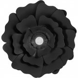 Papierblumen, D 15+25 cm, 230 g, Schwarz, 2 Stk/ 1 Pck