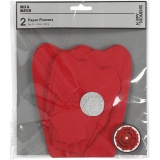 Papierblumen, D 15+25 cm, 230 g, Rot, 2 Stk/ 1 Pck