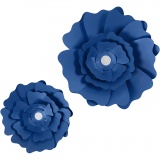 Papierblumen, D 15+25 cm, 230 g, Blau, 2 Stk/ 1 Pck