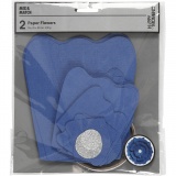 Papierblumen, D 15+25 cm, 230 g, Blau, 2 Stk/ 1 Pck