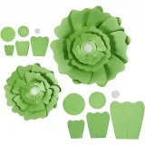 Papierblumen, D 15+25 cm, 230 g, Grün, 2 Stk/ 1 Pck