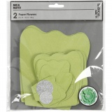 Papierblumen, D 15+25 cm, 230 g, Grün, 2 Stk/ 1 Pck