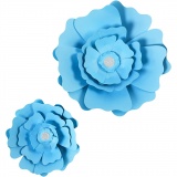Papierblumen, D 15+25 cm, 230 g, Hellblau, 2 Stk/ 1 Pck