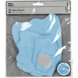 Papierblumen, D 15+25 cm, 230 g, Hellblau, 2 Stk/ 1 Pck