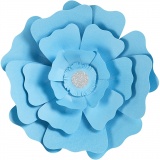 Papierblumen, D 15+25 cm, 230 g, Hellblau, 2 Stk/ 1 Pck