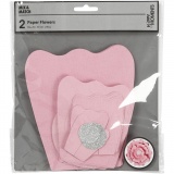 Papierblumen, D 15+25 cm, 230 g, Rosa, 2 Stk/ 1 Pck