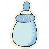 Milchflasche, Größe 22x37 mm, Dicke 1,7 mm, Glitter, Hellblau, 10 Stk/ 1 Pck
