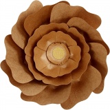 Papierblumen, D 15+25 cm, Natur, 2 Stk/ 1 Pck