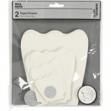 Papierblumen, D 15+25 cm, 230 g, Naturweiß, 2 Stk/ 1 Pck