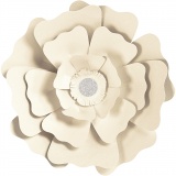 Papierblumen, D 15+25 cm, 230 g, Naturweiß, 2 Stk/ 1 Pck