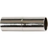 Magnetverschluss, L 23 mm, Lochgröße 6 mm, Versilbert, 2 Stk/ 1 Pck