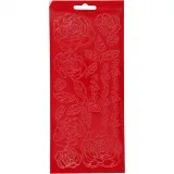 Sticker, Rosen, Blatt 10x23 cm, Rot, 1 Bl.