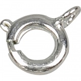 Federringverschluss, D 7 mm, Silber, 10 Stk/ 1 Pck