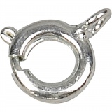 Federringverschluss, D 7 mm, Silber, 100 Stk/ 1 Pck