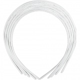 Haarreifen, B 8 mm, Weiß, 5 Stk/ 1 Pck