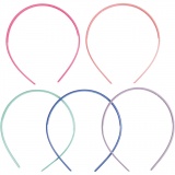 Haarreifen, B 8 mm, Sortierte Farben, 5 Stk/ 1 Pck