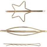 Haarspange, L 70 mm, B 32 mm, Vergoldet, 3 Stk/ 1 Pck