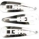 Haarclip, L 45 mm, B 14 mm, Silberfarben, 10 Stk/ 1 Pck