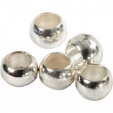 Quetschperlen, D 2 mm, Silber, 100 Stk/ 1 Pck