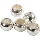Quetschperlen, D 2 mm, Silber, 100 Stk/ 1 Pck