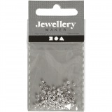 Quetschperlen, D 2 mm, Silber, 100 Stk/ 1 Pck